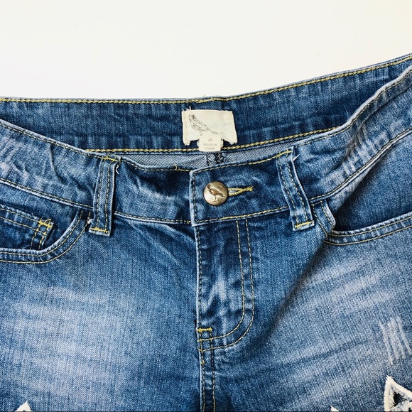 Anthropologie Denim Jean Short Shorts Frayed 26 - Picture 7 of 8